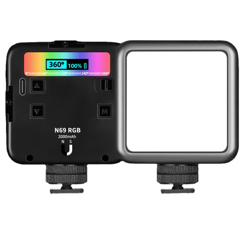 Φώτα βίντεο Rgb με οθόνη LCD, πλήρες έγχρωμο φορητό φως κάμερας LED για παιχνίδια,