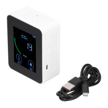 Hoogwaardige ABS CO2-detector voor kantoor, thuis en landbouw, luchtkwaliteitsmonitor met realtime meting van de koolstofdioxideconcentratie per