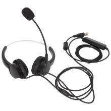 Auriculares con cancelación de ruido para uso en la oficina. Calidad de voz perfecta. Auriculares USB para ordenador con circuito de protección