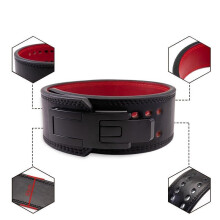 Weightlifting belt, leather, padded back support, for weightlifting, powerlifting S7085cm Black
