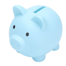 Pușculiță ușor de introdus și scos pentru copii, cutie de economisire a banilor din plastic solid, îngroșat, cu design de porc cu desene