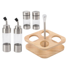 Coffret cadeau moulins à sel et à poivre avec broyeurs en verre, mécanisme en céramique CeraCut, réglage de la mouture, finitions en bois, sans