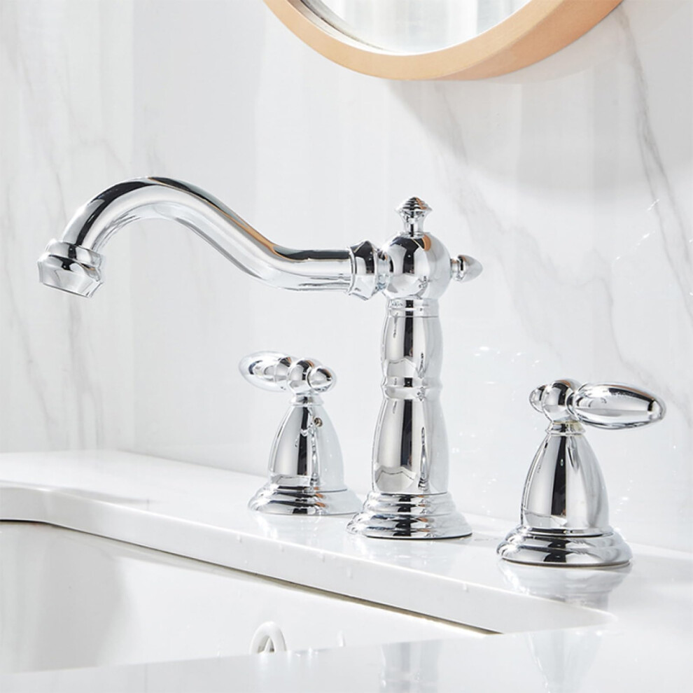 Bathroom Faucets For Washbas With 3 Holes, Brass Faucet, 2Handle Washbasin Faucet 9365049100182