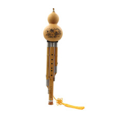 Pumpkin flute for beginners, handmade Hulusi flute, traditional Hulusi instrument, Hulusi gold thread Nanzhu F key adult beginner Hulusi.