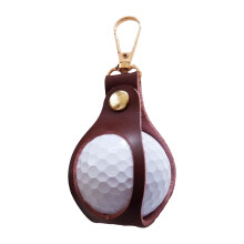 Golf Equipment Organizer Golf Ball Bag with Clip Faux Leather NonSlip Golf Ball Holder Metal Buckle Organizer wine red