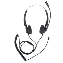 Cuffie binaurali per computer e telefono con controllo del volume, utilizzo a mani libere, microfono con cancellazione del rumore, microfono ad asta
