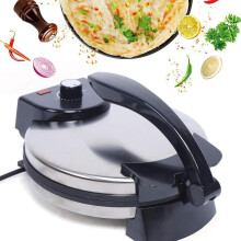 Electric 10 Inch Tortilla Maker, Temperature Control with Rotary Knob, NonStick Rotary Maker with Stainless Steel Cover for Home Shop Restaurant