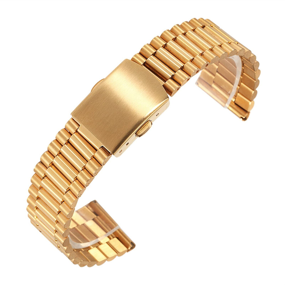 Watch Strap 22Mm Butterfly Clasp, Quickrelease Polished Gold 9365049100144