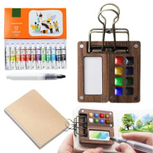 Sketchbook Palette Set, Mini Watercolour Set, Pocketartist Travel Watercolour Set (8 Grids)