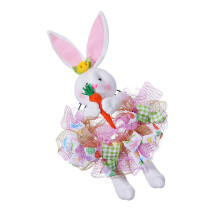 Reusable Easter Party Decor Rabbit Flower Hoop for-pink bunny