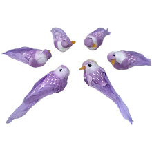 50 stuks kleine gevederde vogel kunstmatige vogels nep-Paars