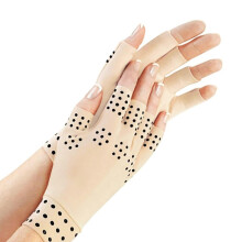 1 Pair Osteoarthritis Gloves, Compression Gloves for Pain Relief, Arthritis Gloves, Fingerless Gloves for Pain Relief, Gaming Typing (Beige)