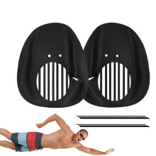 Hand Paddle for Swimming, Swimming Paddle for Hands Hand Weight for Strength Training Adjustable Straps Black M