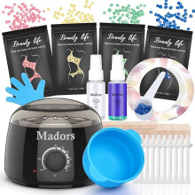 Waxing Kit for Women Heating Ring Wax Warmer Wax Kit for Hair Removal Intelligent Temperature Control Wax Machine with Hard Wax Beads
