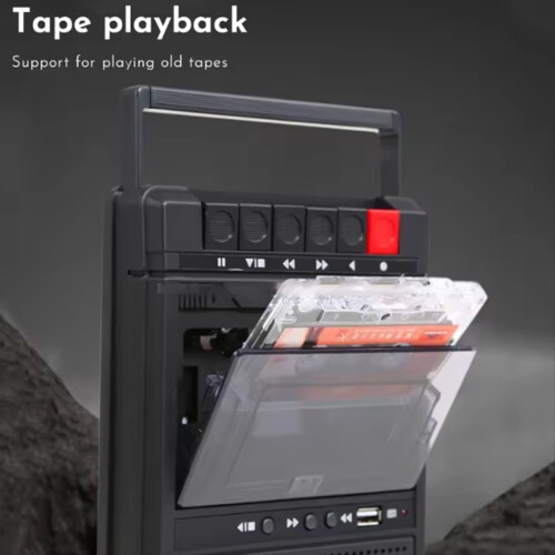 Multifunctionele retro draagbare USB-cassettespeler met ingebouwde Bluetooth-luidsprekers. 2