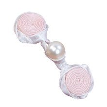 Chinese Bowknot Buttons Closures Pearl-white shrimp powder