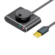 Scheda audio esterna USB con porta per microfono e cuffie da 3,5 mm, convertitore audio senza driver per desktop e notebook, nero-grigio