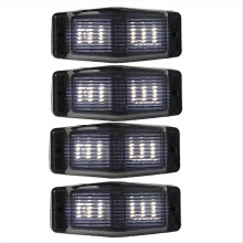 4 Stück getönte weiße LED-Frontgrillleuchten mit Doppelbrenner-Anzeige für MAN-LKW.