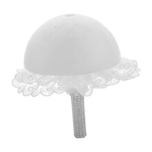 1 Set Flower Holder Hemisphere Foam Stand Bride Artificial Flowers Base Block Lace Edge Handle For DIY Wedding Bouquet Flower Arrangement
