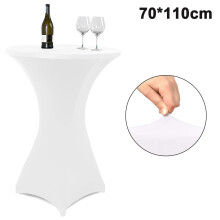 Elegant stretchstof, 95% polyester 5% spandex mix, spandex tafelkleed voor cocktailtafels van 76 x 107 cm, aansluitend ontwerp met verstevigde