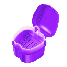Wisfunlly Denture Bath Case Cup Box Holder Storage Soak Container with Strainer Basket for Travel Cleaning