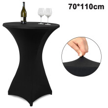 Rekbare cocktailtafelhoes van spandex, 95% polyester en 5% spandex voor een duurzaam en elastisch materiaal, kreukvrij en professioneel ogend, met