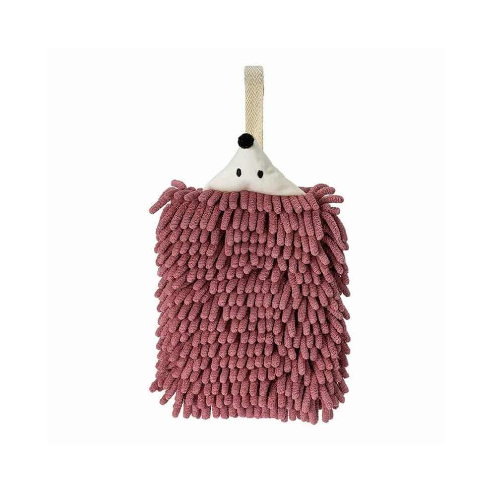 Cartoon Hedgehog Shinier Hand Towel With Hanging, Absorbent, Thickened, Children's Hand Towel （Purple） Purple Xske Tec