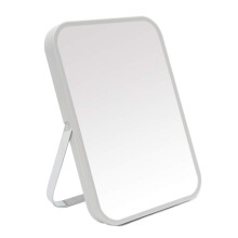 Table Desk Makeup Mirror 8 Inch Folding with Metal Stand 90 Adjustable (Grey)