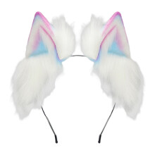 Realistisches Katzenohr-Haarband mit Plüsch-Haarband,-Rosa