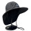Outdoor Breathable Sun Hat Polyester Mask Neck Flap-Black 1