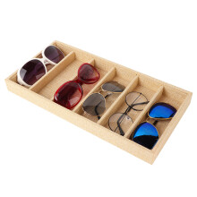 Étui de rangement pour lunettes de soleil, support de rangement pour lunettes, présentoir pour bijoux et montres, doublure en velours et tissu doux.