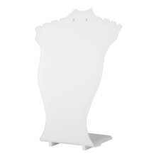 Korujalusta kohokaulaosalla, elegantti valkoinen viimeistely premium-kaulakorujen esillepanoon