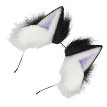 Farbverläufe Plüsch-Katzenohr-Haarband, bequem-Schwarz