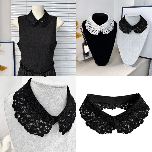 MContemporary Faux Collar Insert With Intricate-Black 1
