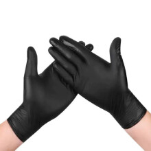 100PCS / Box Disposable Nitrile Gloves, Food Grade Thickened Kitchen Specific Nitrile Gloves, Household Baking Black (S)