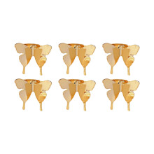 6 Stück 3D-Metallic-Schmetterlings-Haarschmuck für Damen-Gold