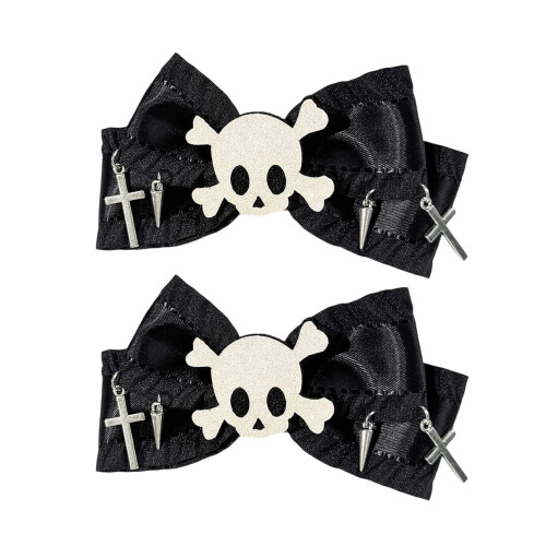 Uniqueness Hair Barrettes Skull And Pass Theme Lightweight-1
