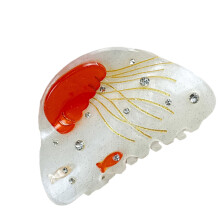 Multiuse Hair Claw With Marine Theme Design Strong Hair-White