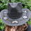 Western Sun Hat with Prism Rainbow Effects-Beige braided 2