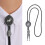 Elegant Western Bolo Tie Alloy Tip Adjustable Leather-Silver 2