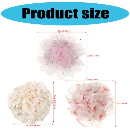 Creative Floral Pattern Hair Claw Clip-Gauze flower scratch 2
