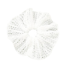 French White Scrunchies Elastic Hair Ties Soft Fabric-White