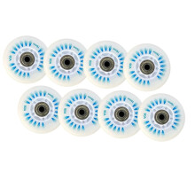 Inline Skate Wheels Indoor/Outdoor Roller Skate Wheels LED Light Set with Magnetic Core and Bearings, 90A Wheels, Pack of 8 (Blue, 72 mm)