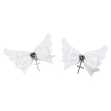 Adjustable Hair Clip With Butterfly-White Left and left models