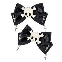Set Gothic Skull Pass Ribbon Haarbevestigingen Zachte stoffen-2