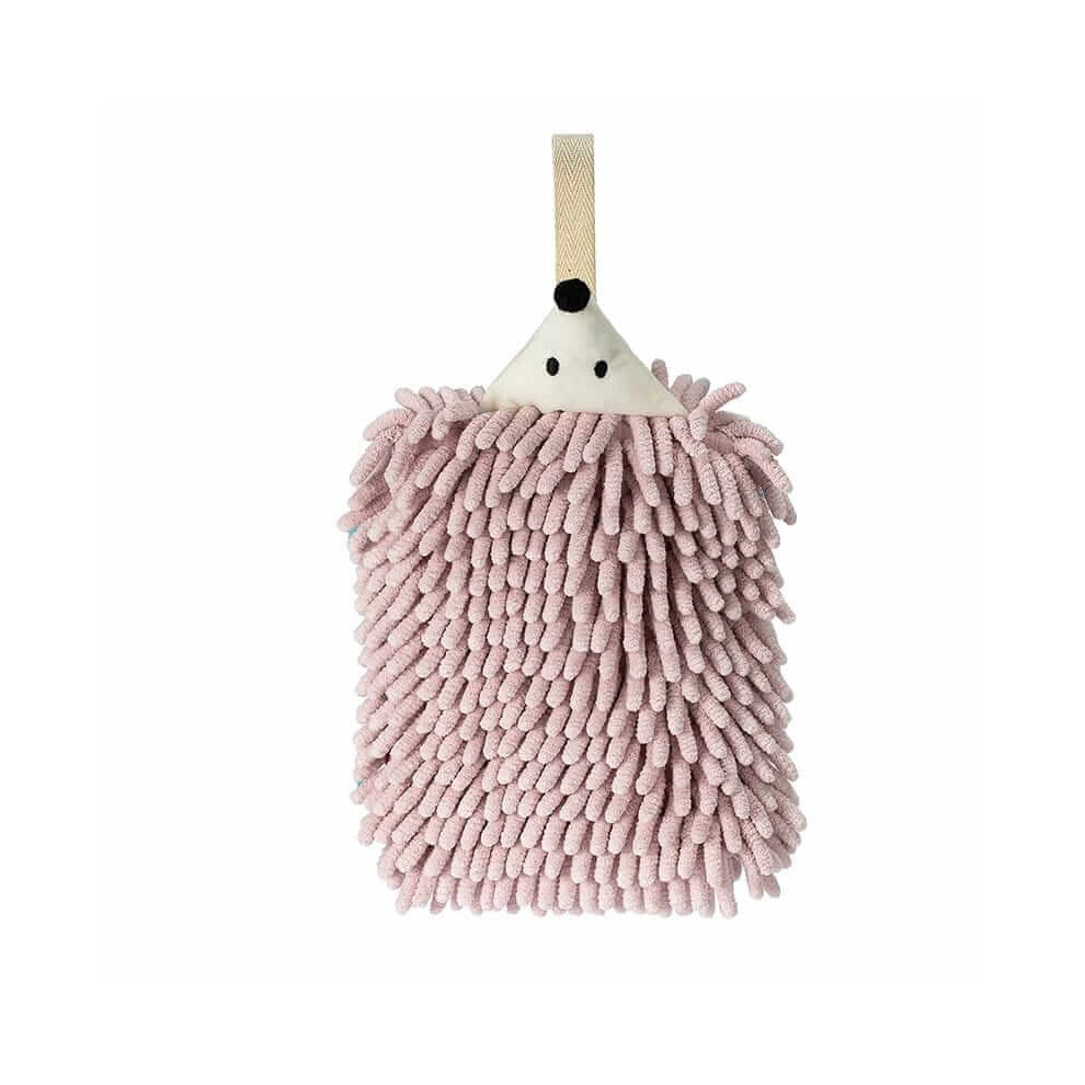 Cartoon Hedgehog Shinier Hand Towel With Hanging, Absorbent, Thickened, Children's Hand Towel （Pink） Pink Xske Tec