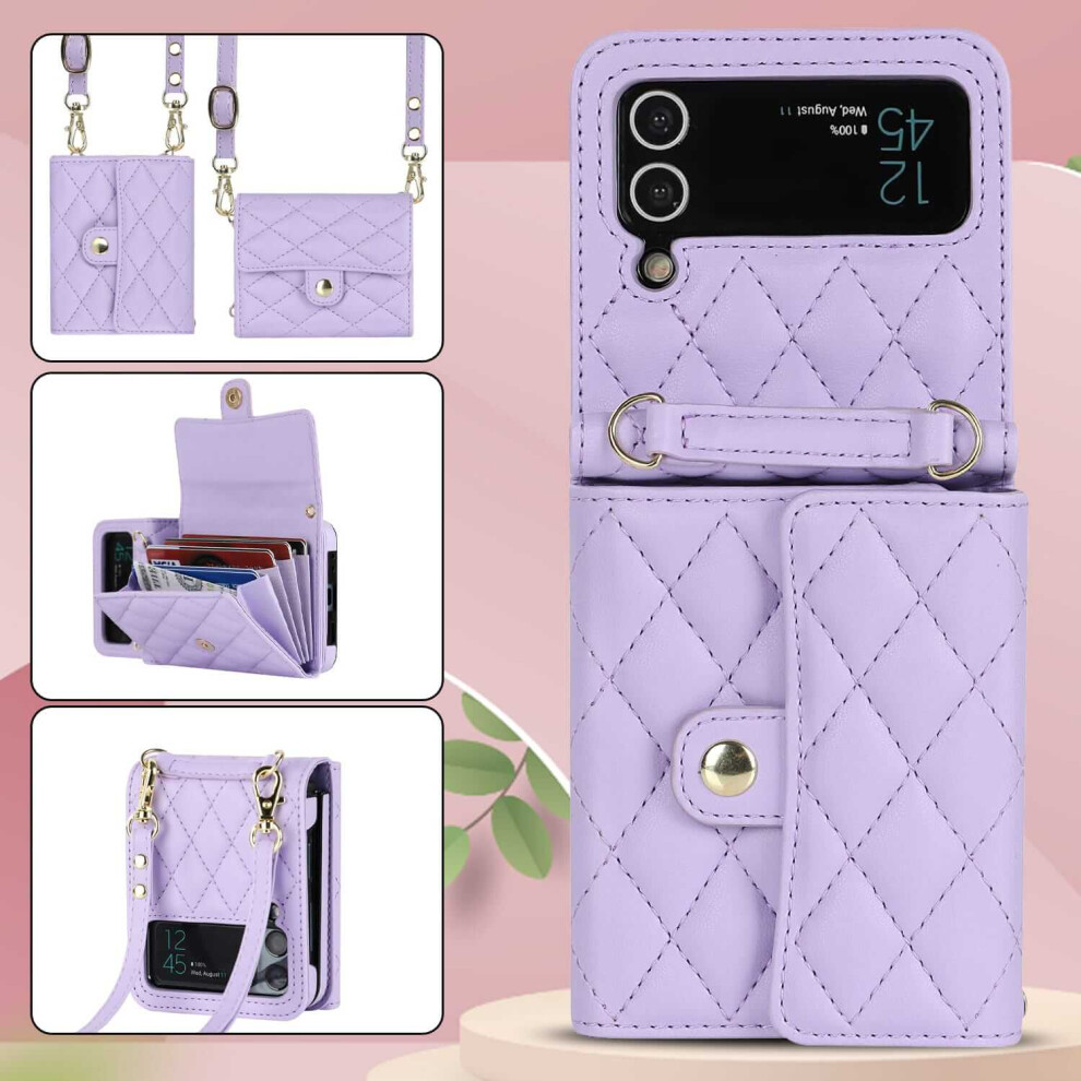 Crossbody Folding Phone Case Leather Case Accordion Phone Case Protective Case Suitable For Galaxy Z Flip 3 769225513640