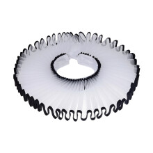 Col Ă volants en tissu transparent-Sac blanc bord noir
