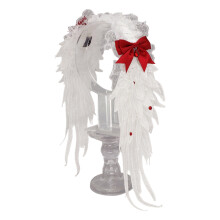 Bandeau gothique avec ailes d'ange et nœud-Blanc et rouge