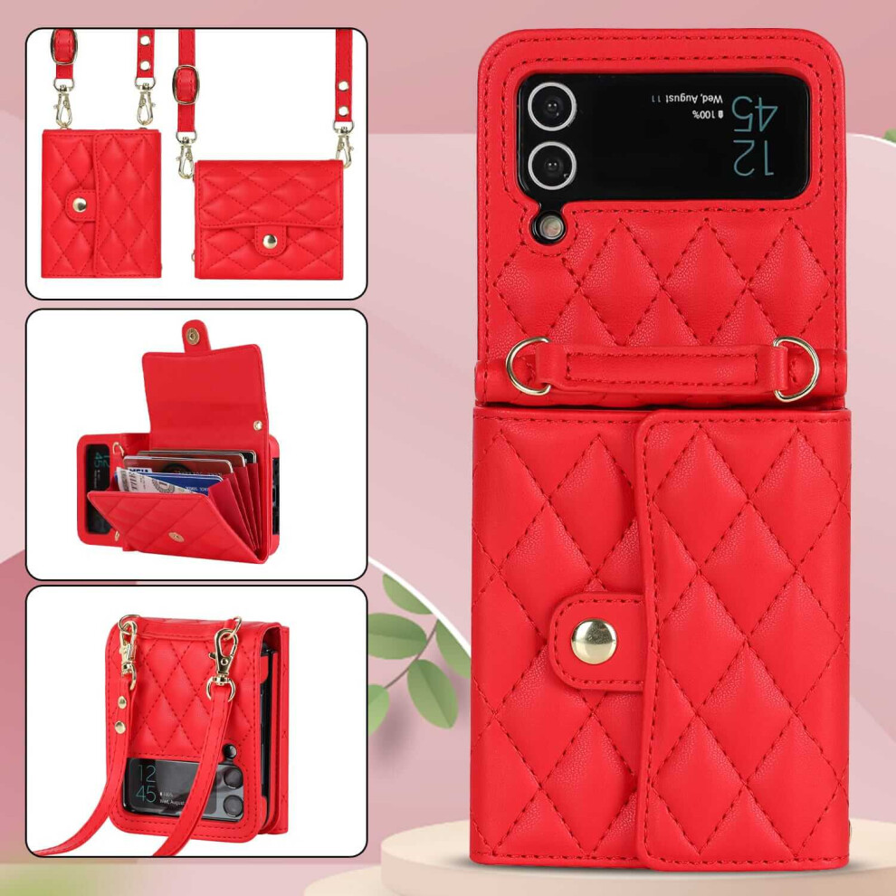 Crossbody Folding Phone Case Leather Case Accordion Phone Case Protective Case Suitable For Galaxy Z Flip 5 769225513572